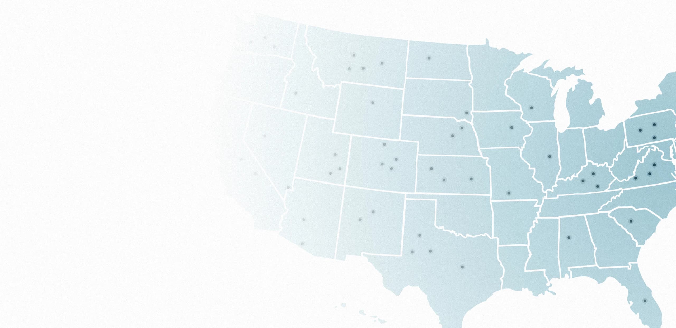 Illustrated map of the United States highlighting Hand & Stone's nationwide presence
